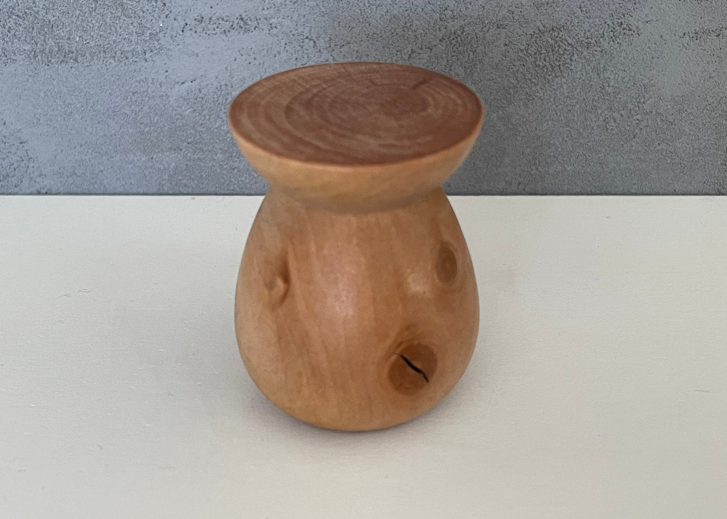 Wood Carved Round Accent End Table