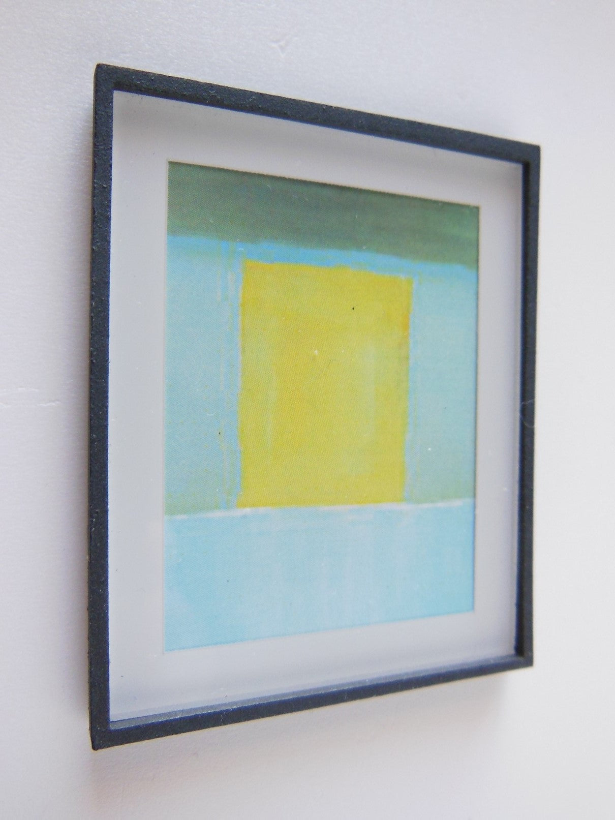 Black Framed Turquoise/Yellow Modern Print