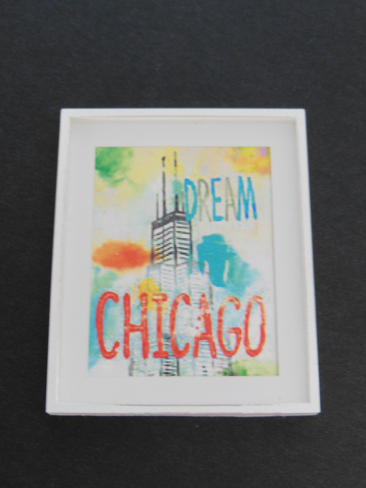 Small Dream Chicago Print White Frame
