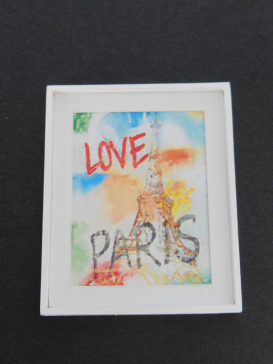 Small Love Paris Print White Frame