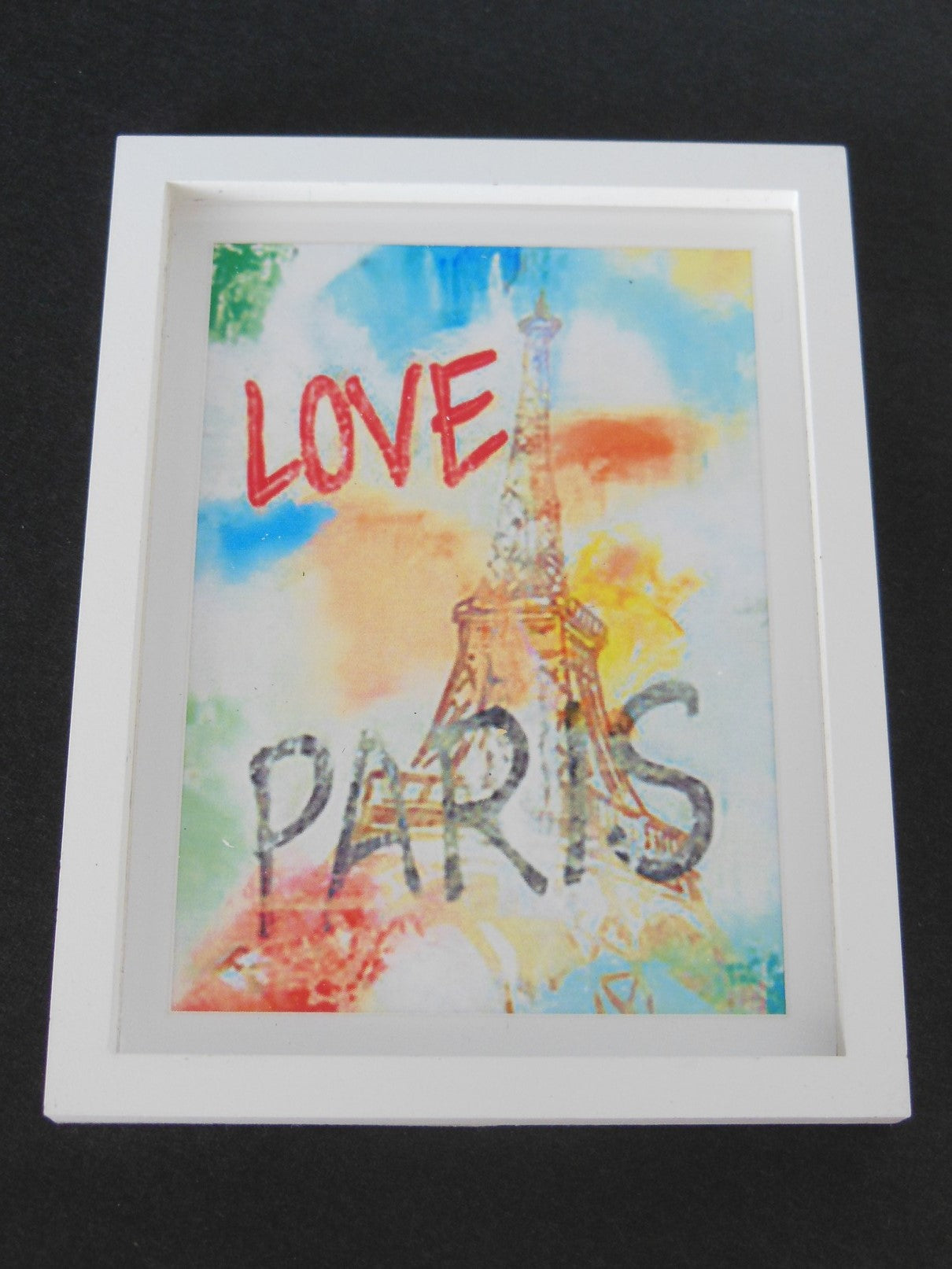 Large Love Paris Print Thick White Frame