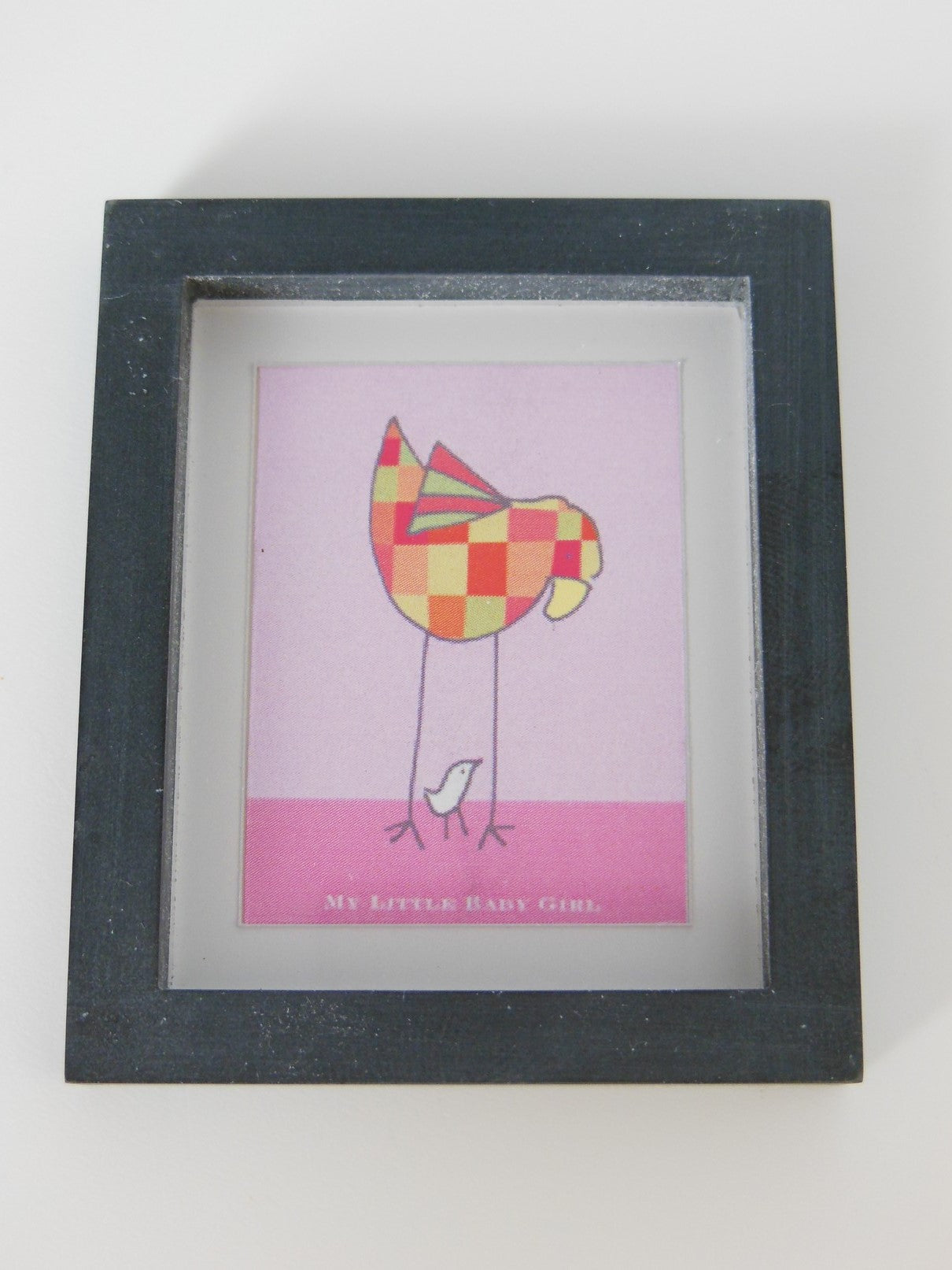 Baby Girl Birds Print Thick Black Frame
