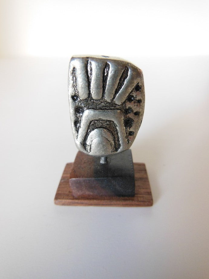 Metal Sculpture on Wood Base