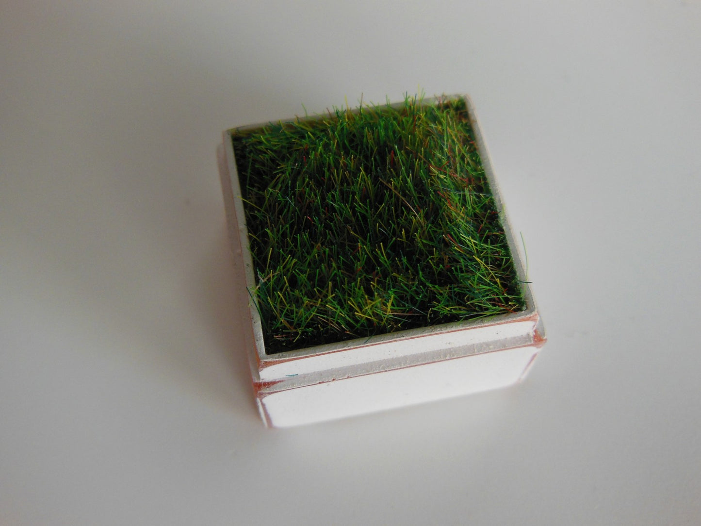 Tall Square Vintage White Tray with Wheat Grass