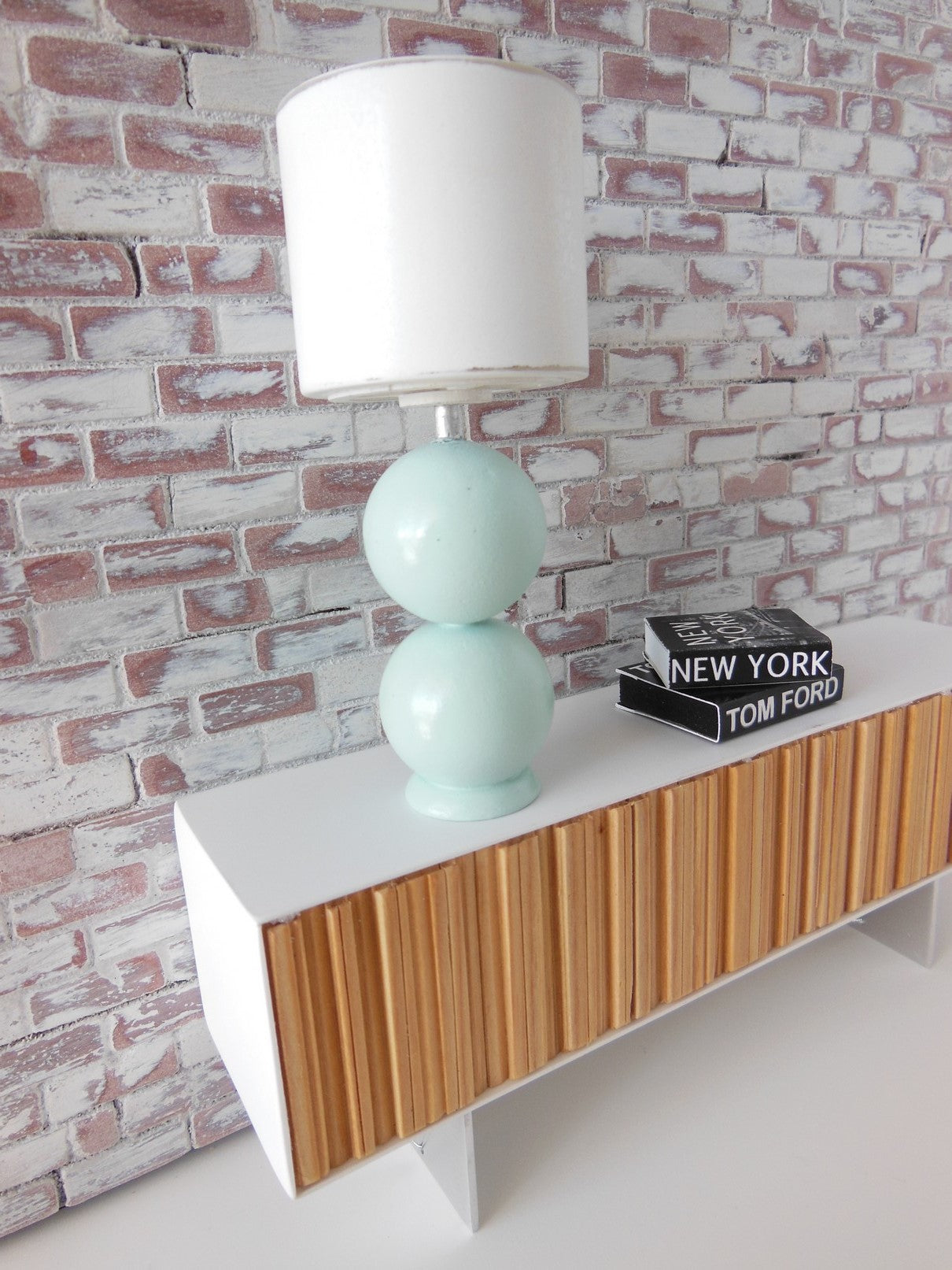 Chloe Blue Table Lamp with White Shade