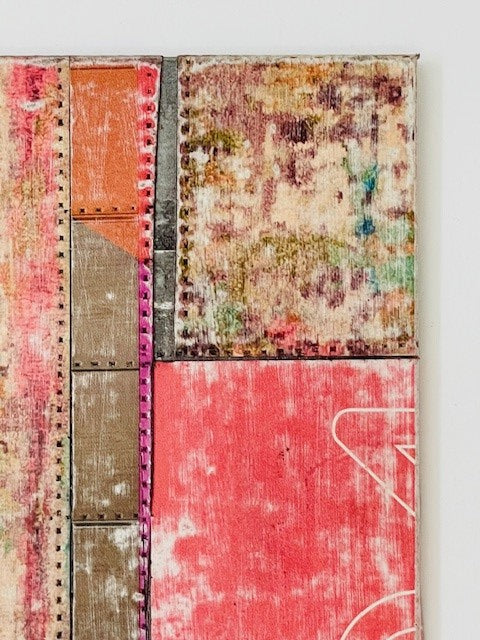 Pink Patchwork Frameless Art