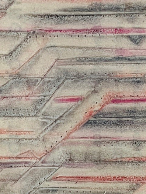 Pink, Gray and White Abstract Framed Art