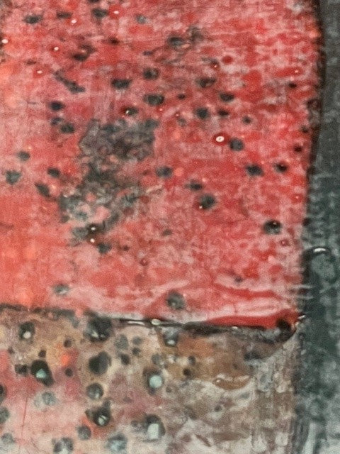 Coral and Gray Abstract Frameless Art