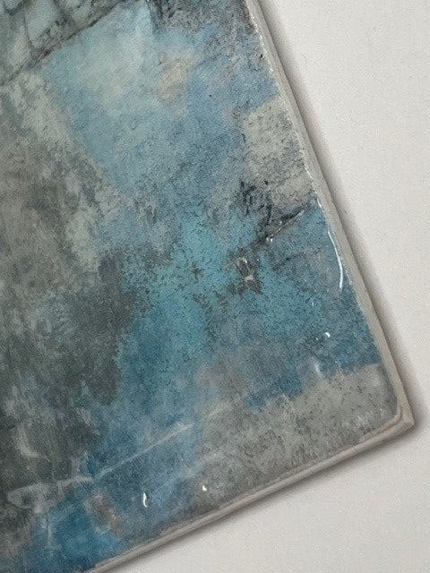 Blue and Gray Abstract Frameless Art