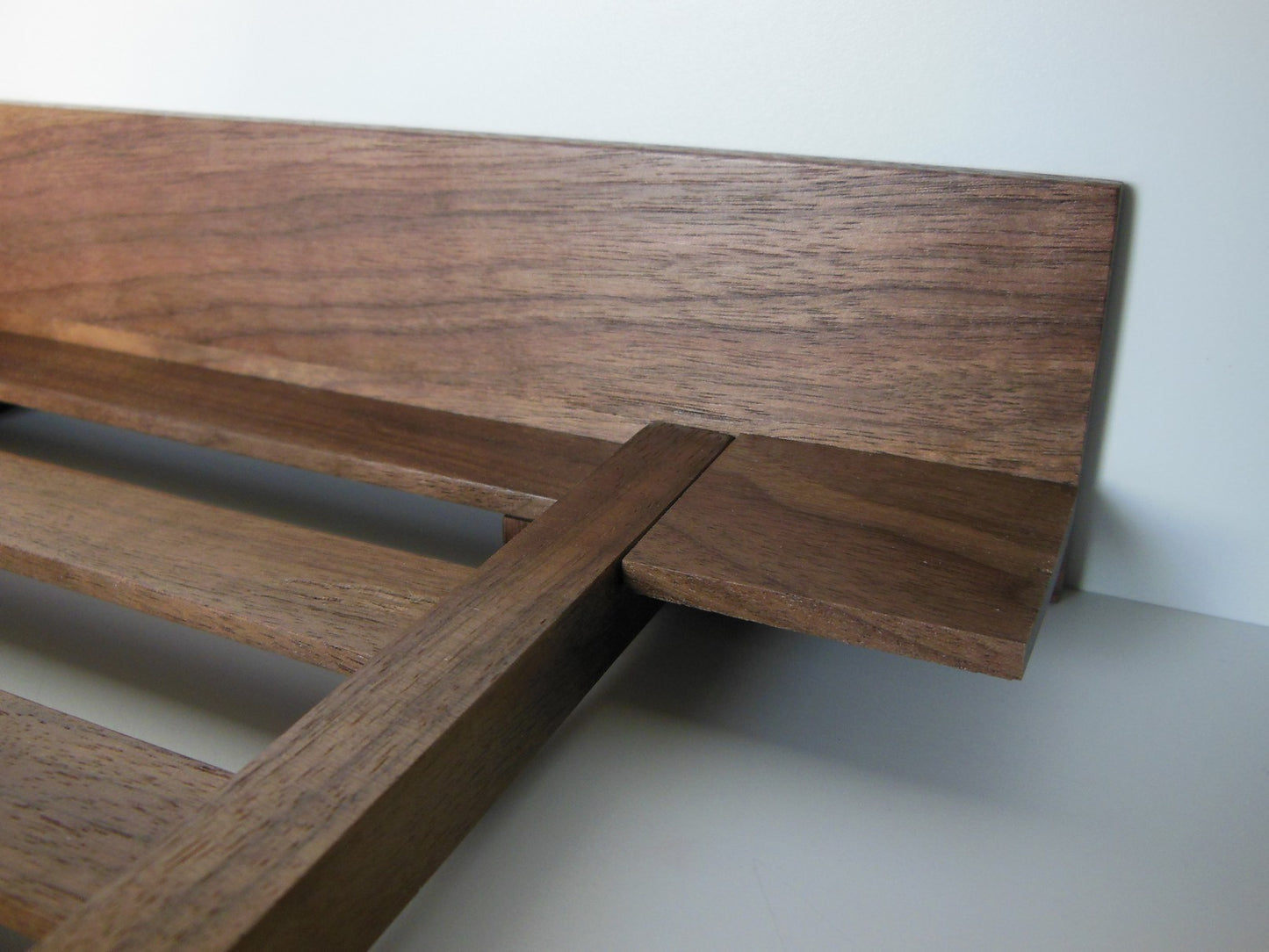 Walnut Platform Bed with Walnut Headboard and Nightstands