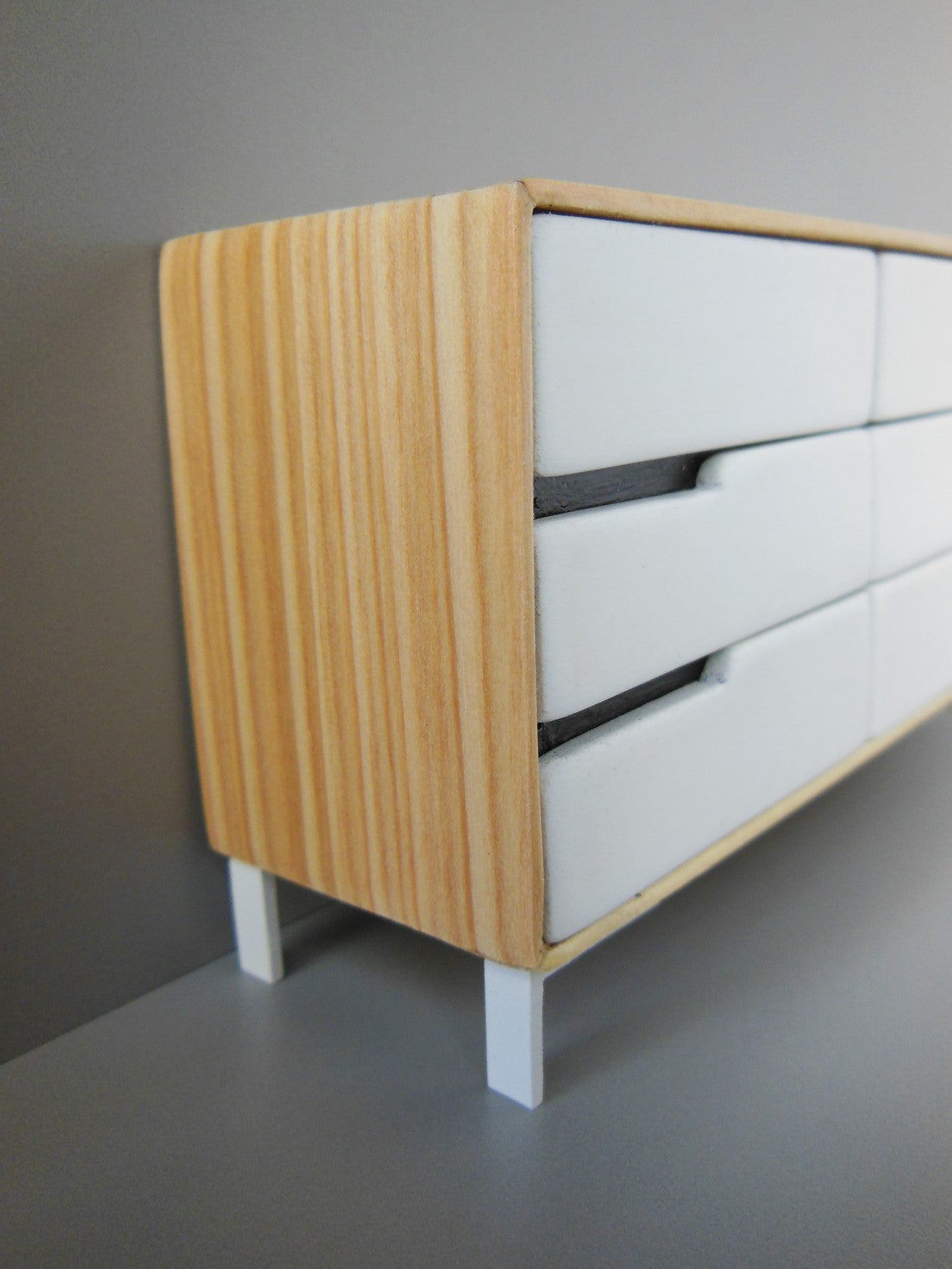 Beech Dresser with White Drawers