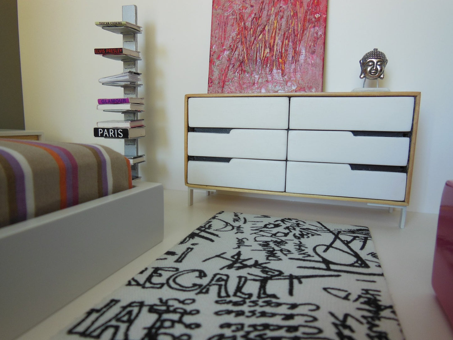 Beech Dresser with White Drawers