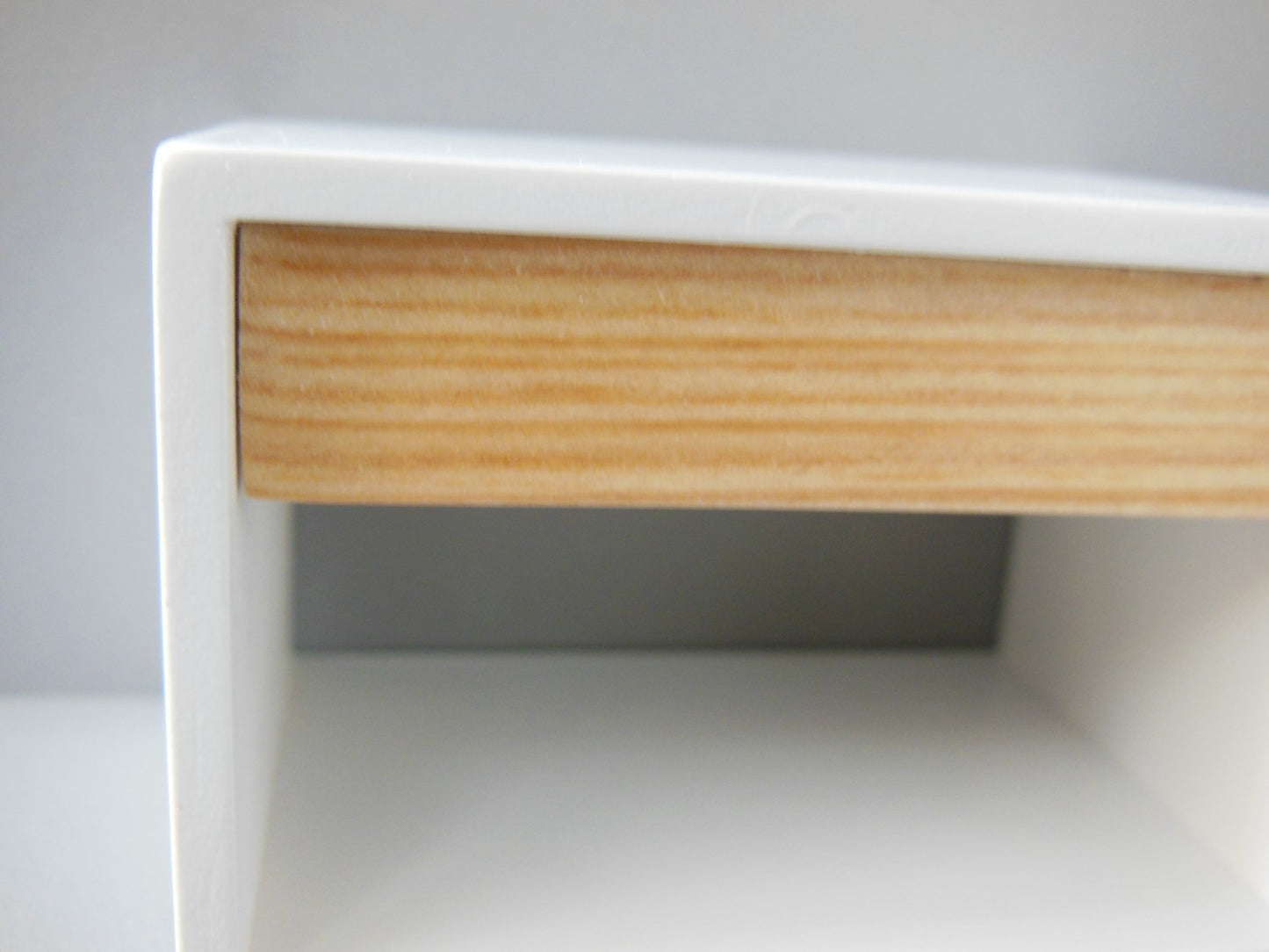 Emerson Nightstand in White with Cypress Drawer