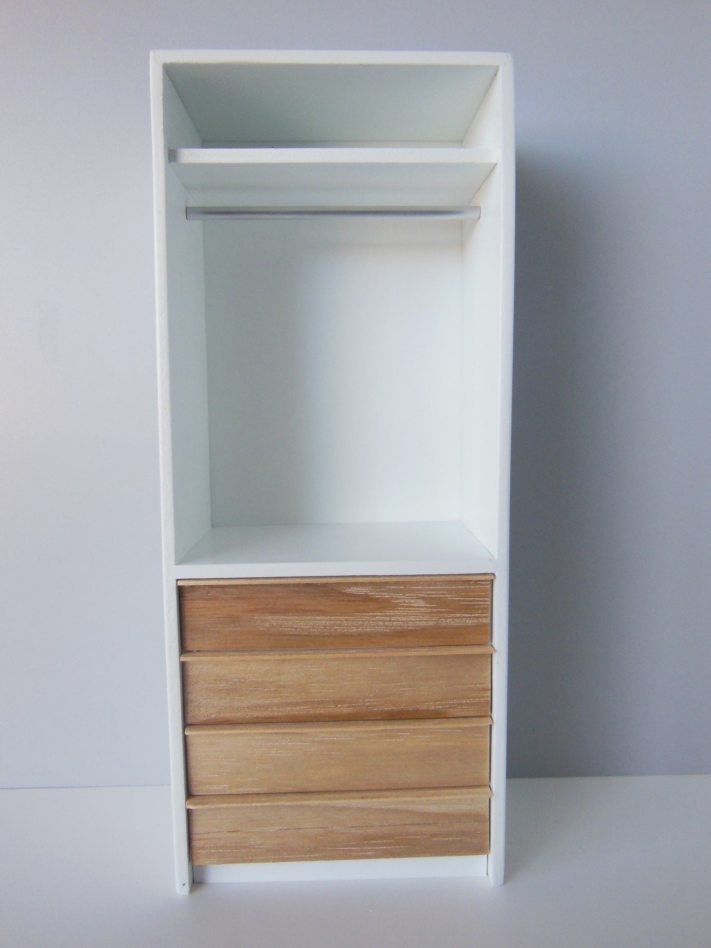 Arvo Narrow Wardrobe with 4 Wood Drawers