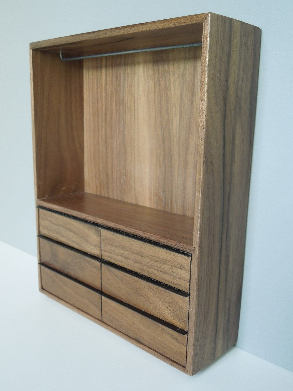 Paloma Walnut Open Wardrobe Unit with Drawers