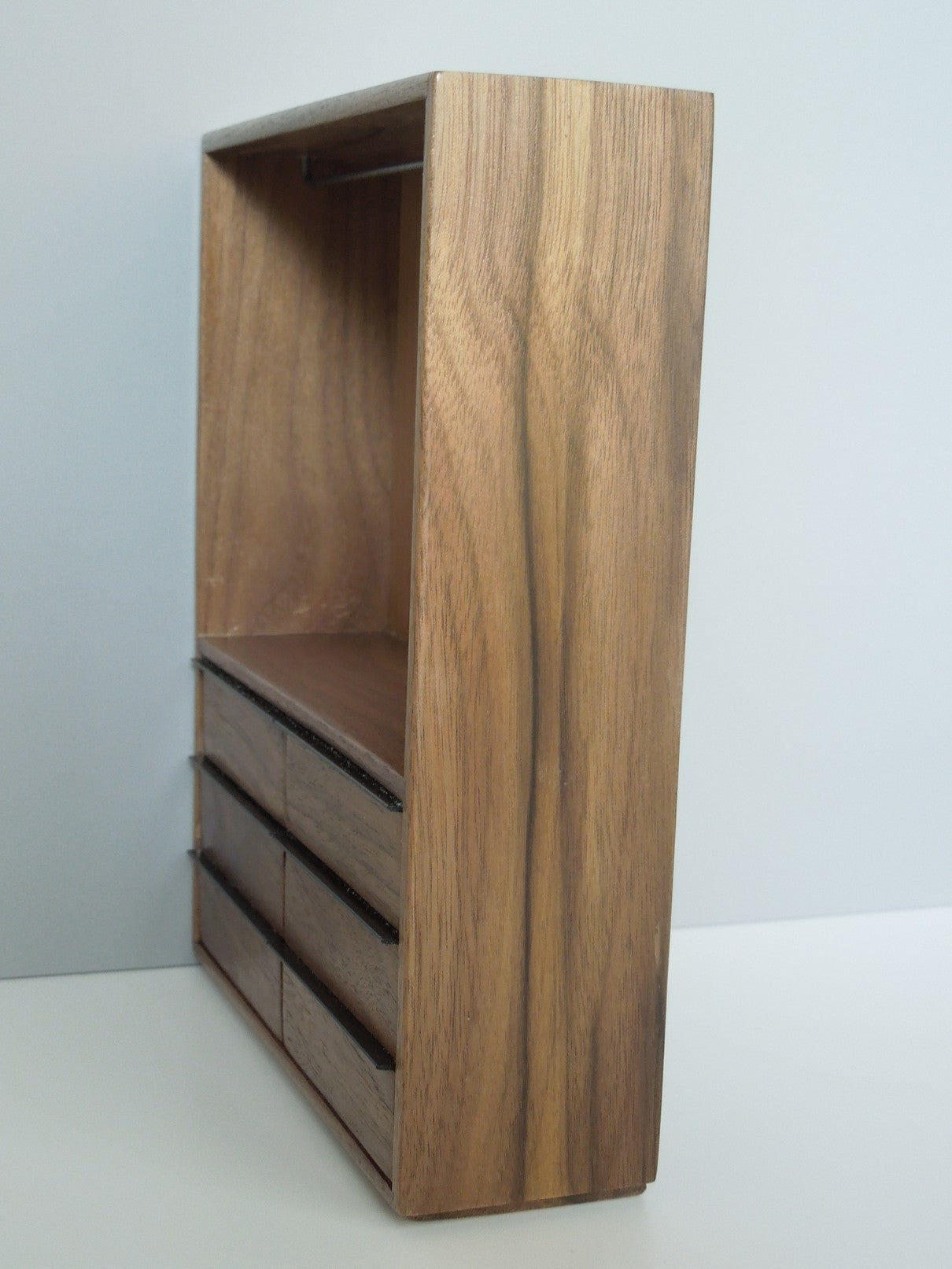 Paloma Walnut Open Wardrobe Unit with Drawers