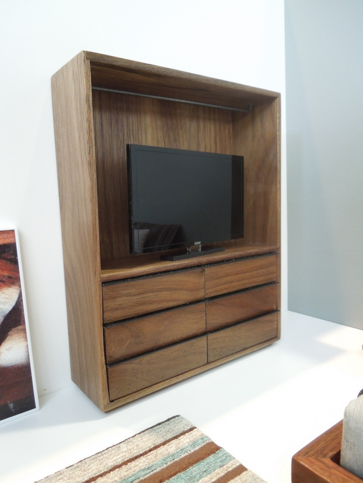 Paloma Walnut Open Wardrobe Unit with Drawers