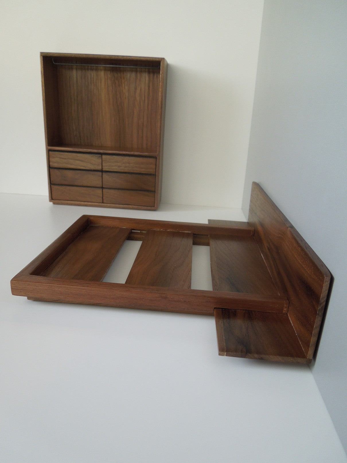 Paloma Walnut Open Wardrobe Unit with Drawers