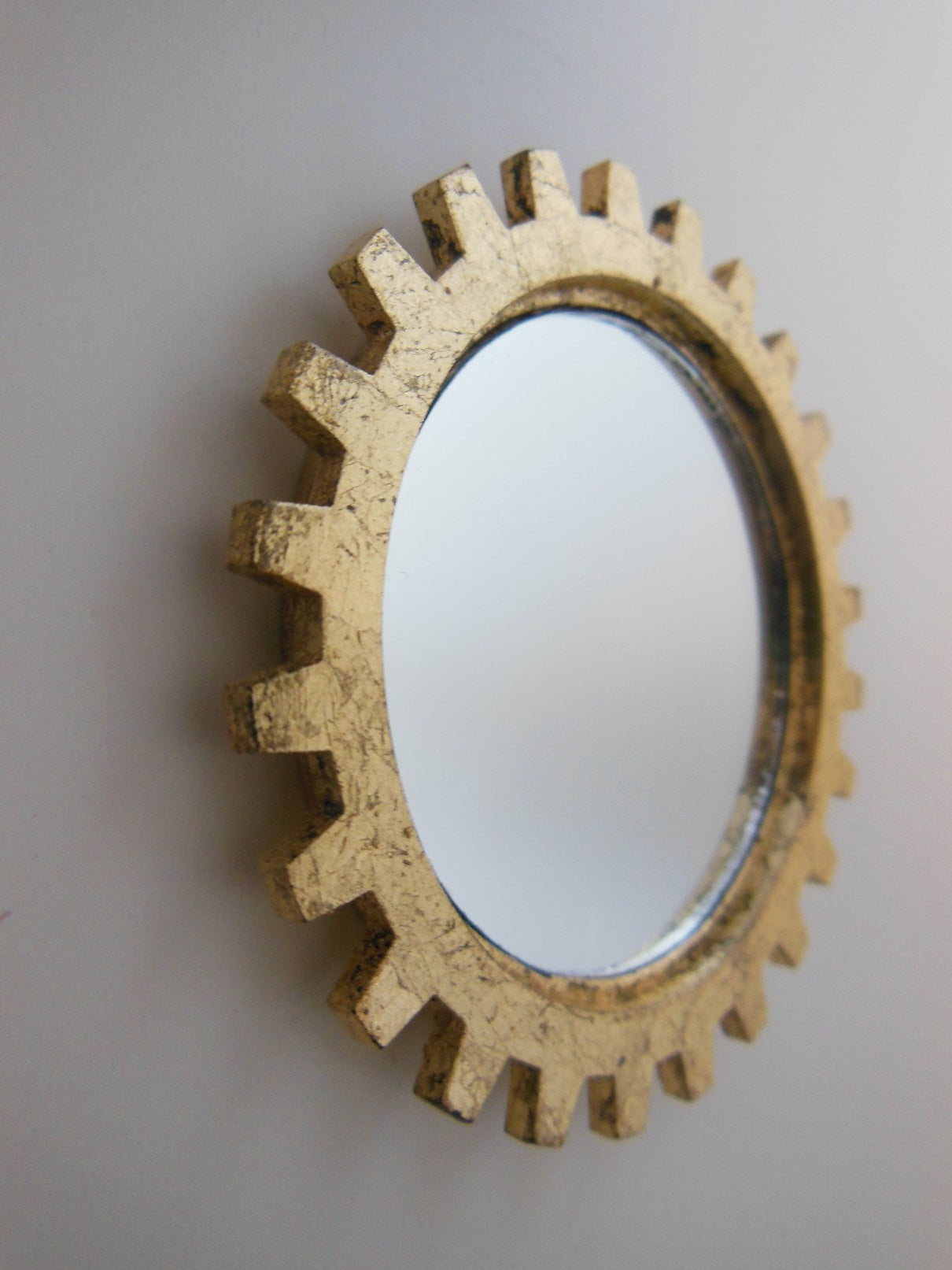 Gear Wall Mirror in Gold