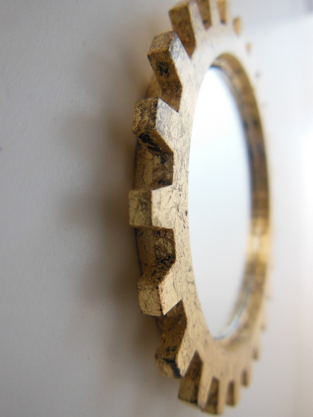 Gear Wall Mirror in Gold
