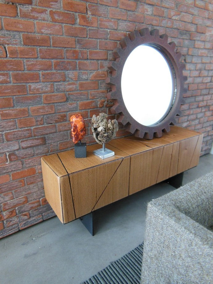 Gear Wall Mirror in Rust
