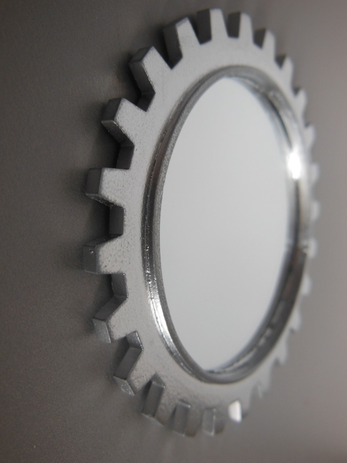 Gear Wall Mirror in Silver
