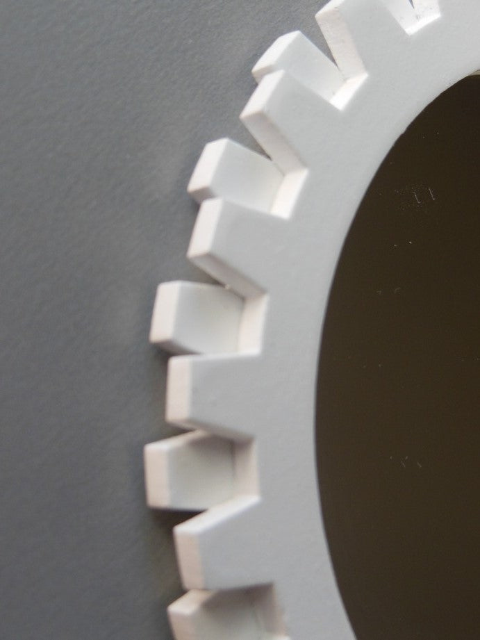 Gear Wall Mirror in White