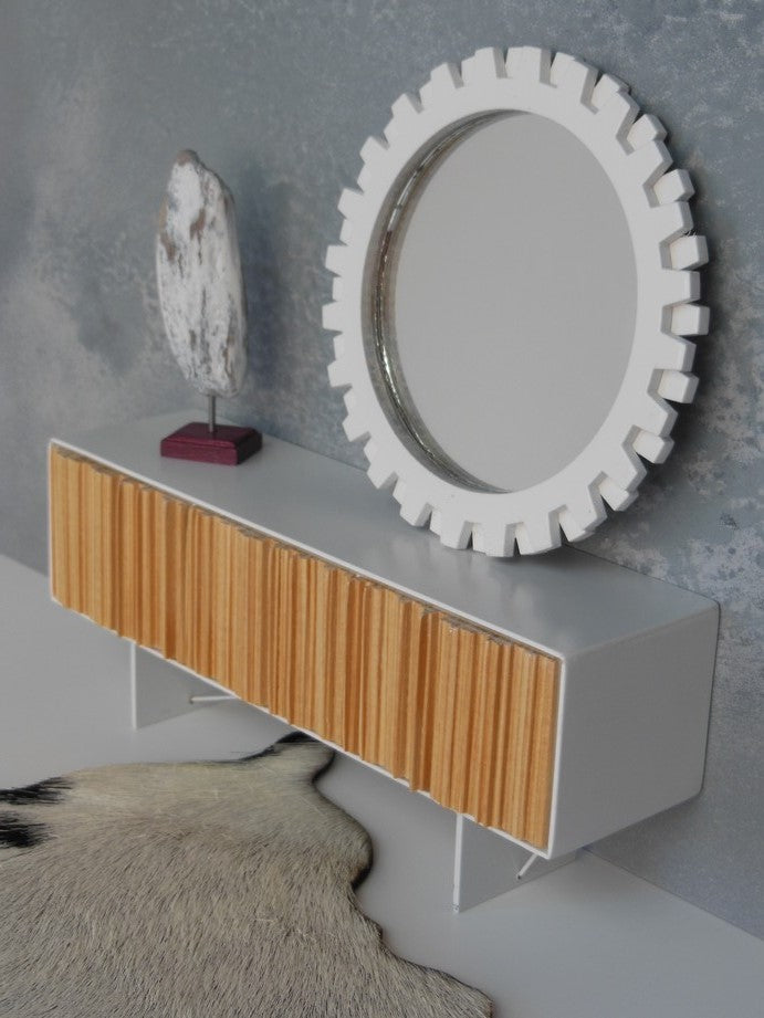 Gear Wall Mirror in White