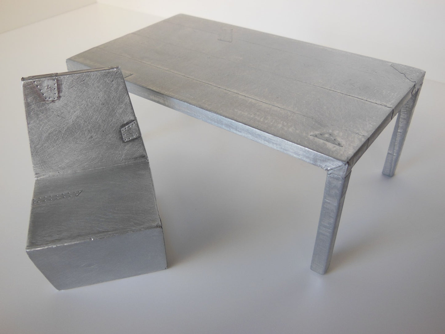 Vintage Metal Parsons Desk and Chair