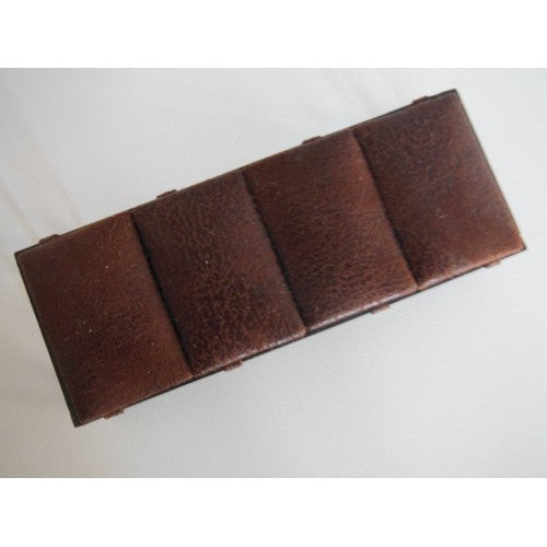 Lex Bench in Brown Distressed Fabric and Black Base