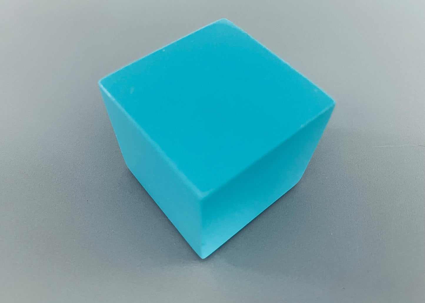 Turquoise Painted Wood Cube