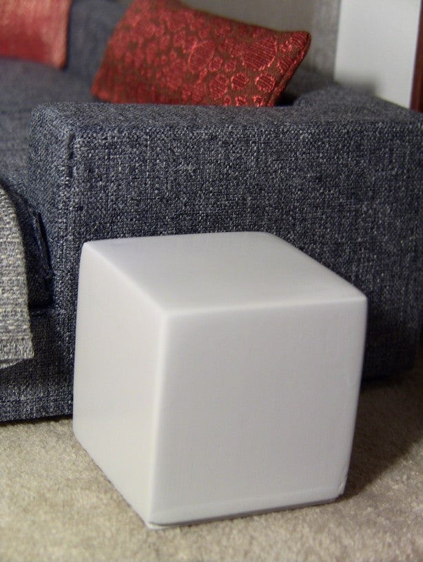 White Painted Wood Cube