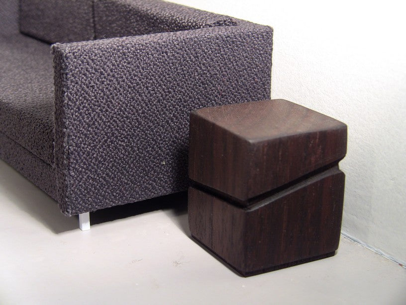Wood Cube with Accent Cut Line