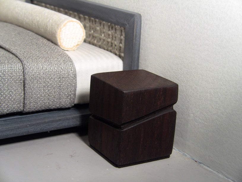 Wood Cube with Accent Cut Line