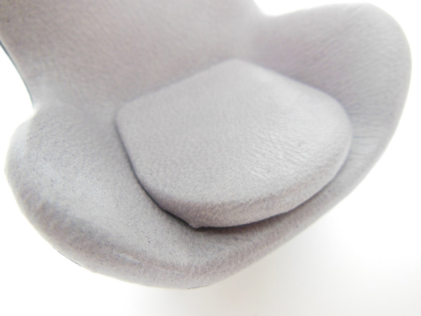 Egg Chair in Gray Leather with Dark Gray Trim