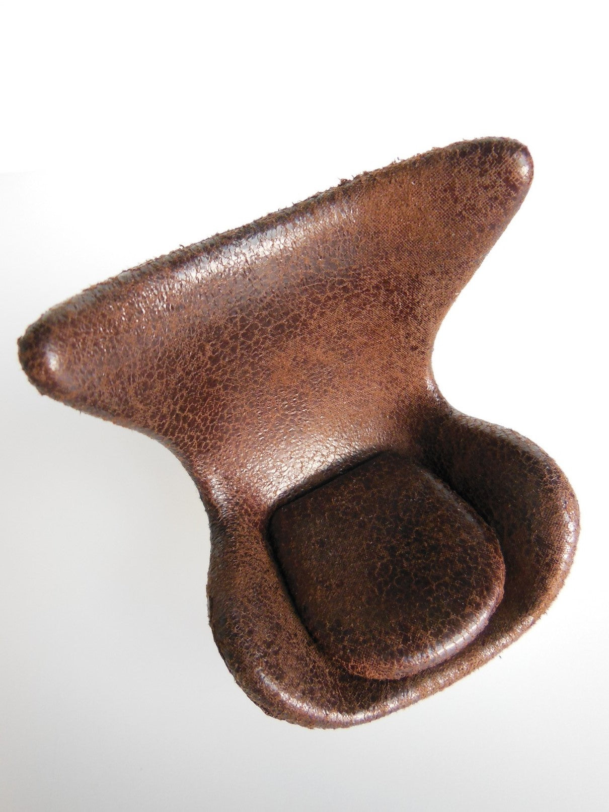 Egg Chair in Vintage Brown Fabric Metal Back