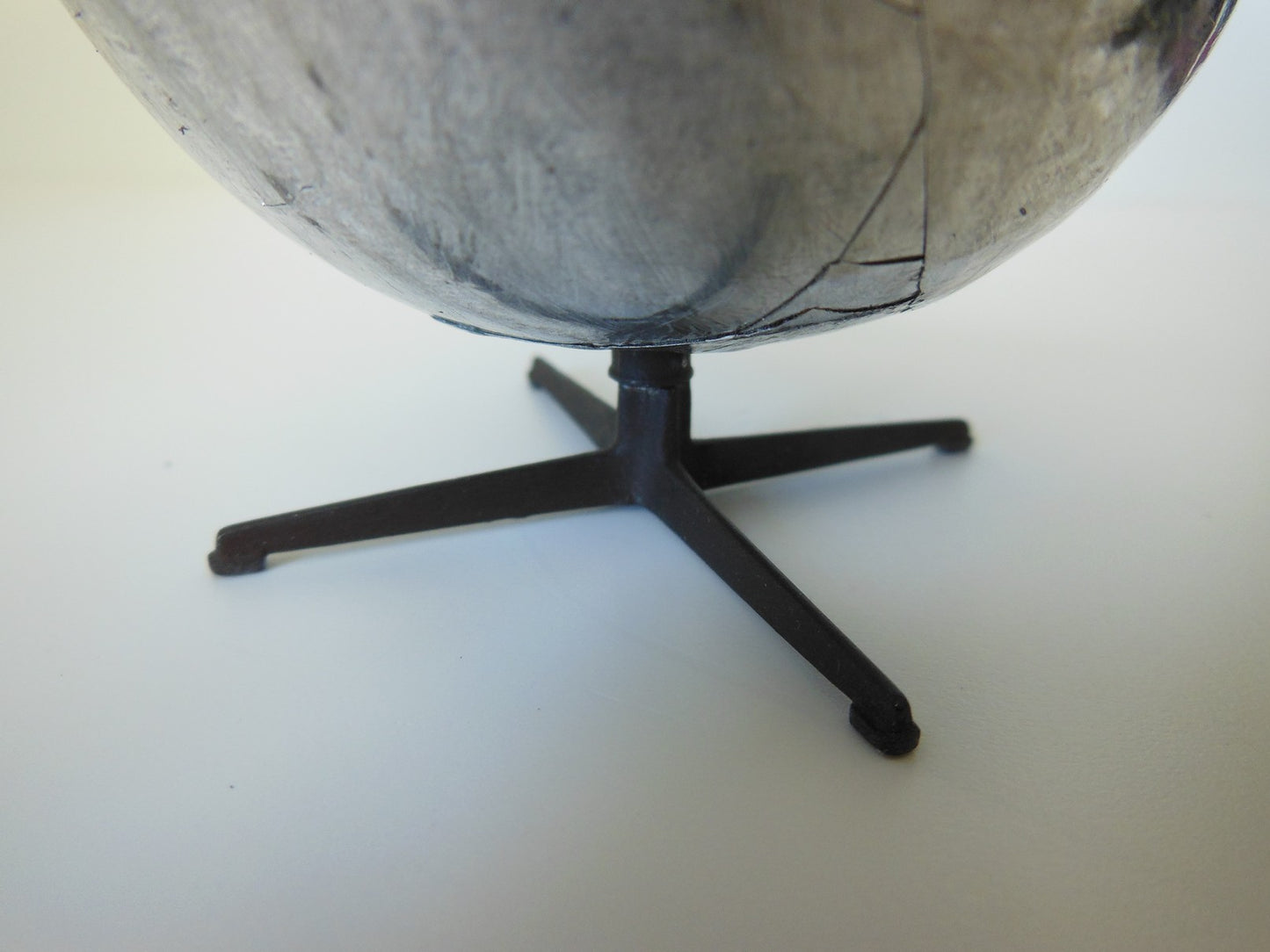 Egg Chair in Vintage Brown Fabric Metal Back
