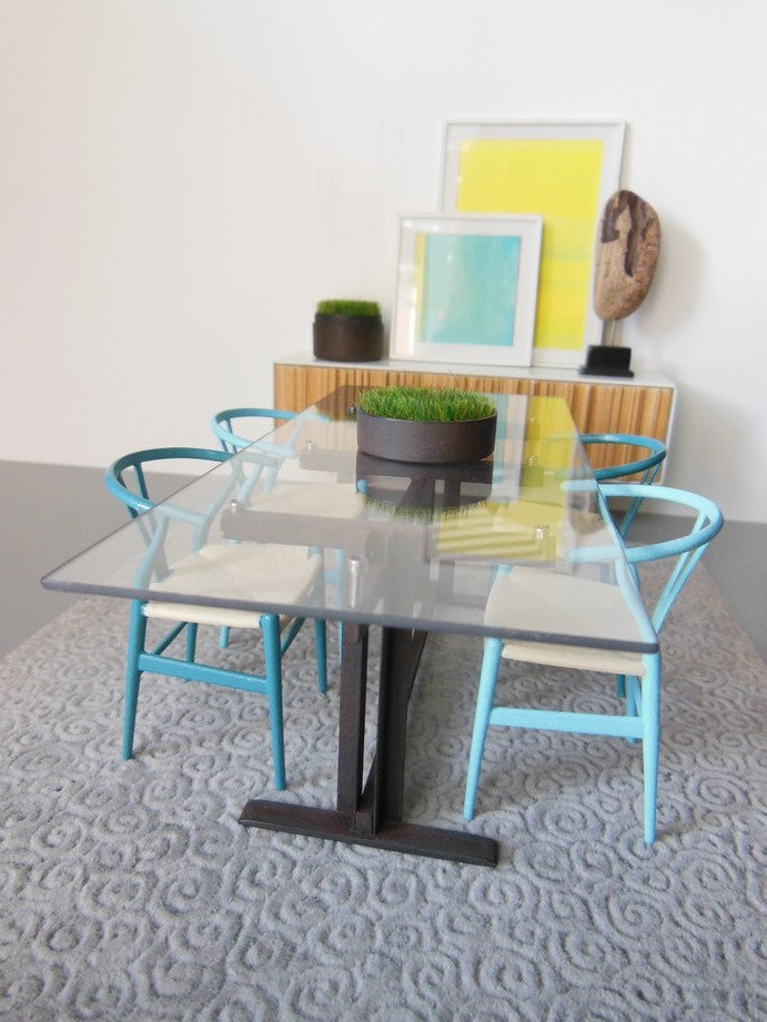 Wishbone Chair - Blue Series (Light Blue) with Natural Seat