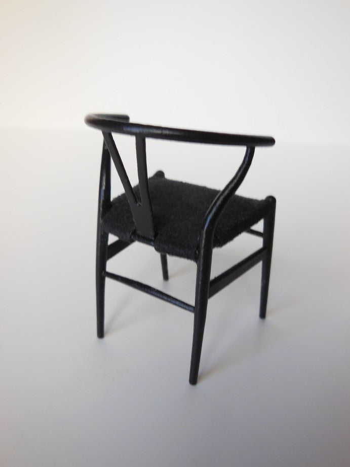 Wishbone Chair - Black with Black Microsuede Seat