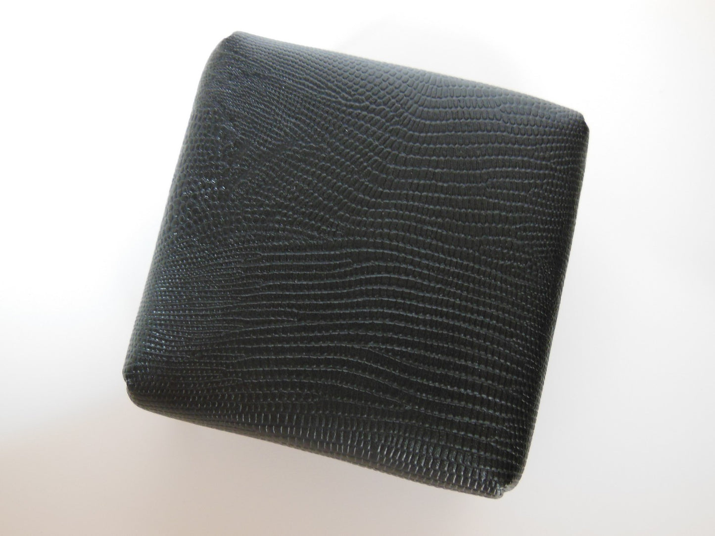 Ottoman in Black Croc Leather