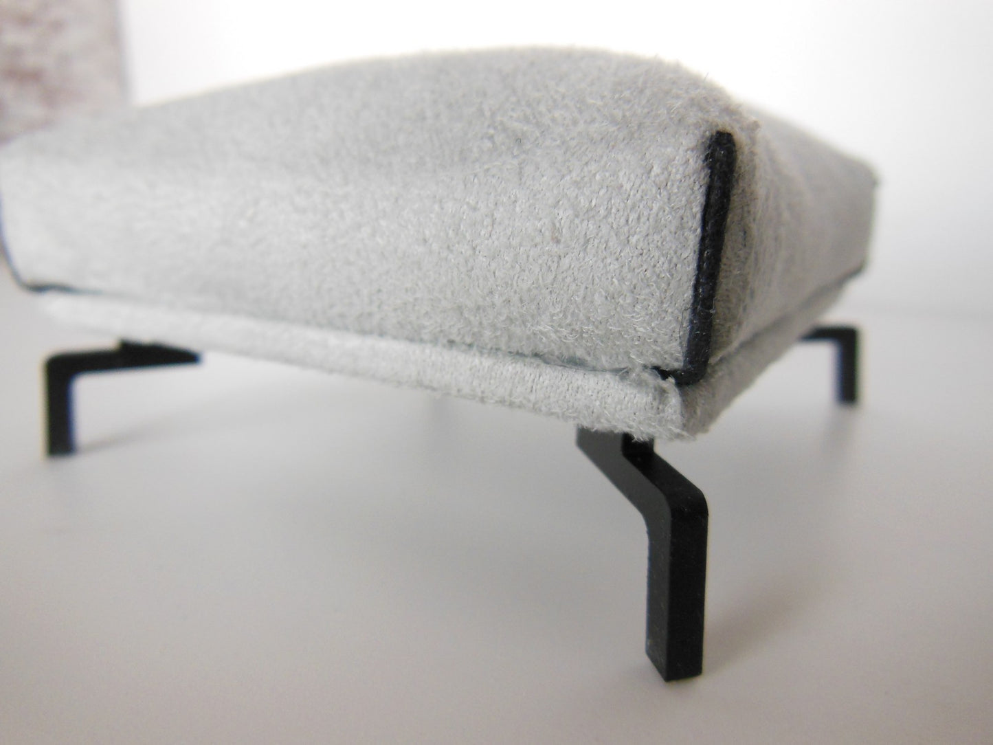 Lusso Ottoman in Gray Micro Suede