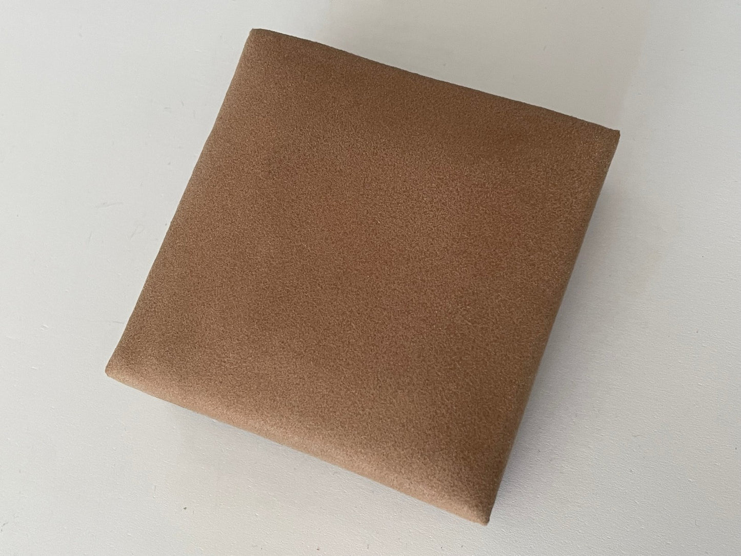 Light Tan Leather Square Ottoman