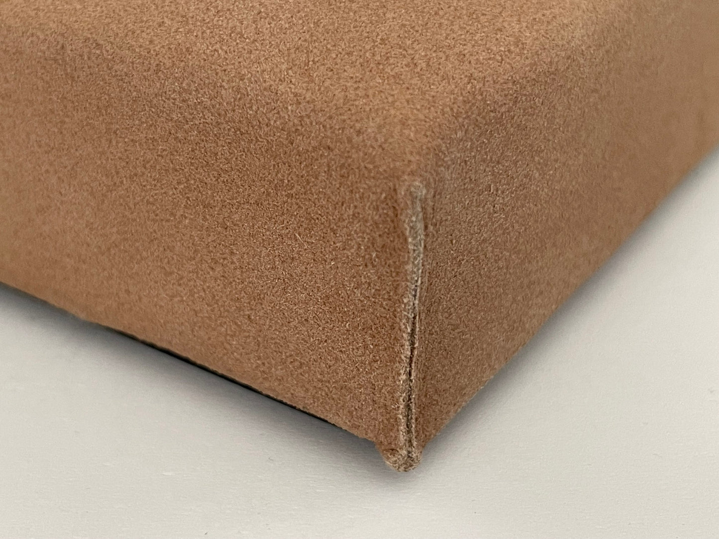 Light Tan Leather Square Ottoman