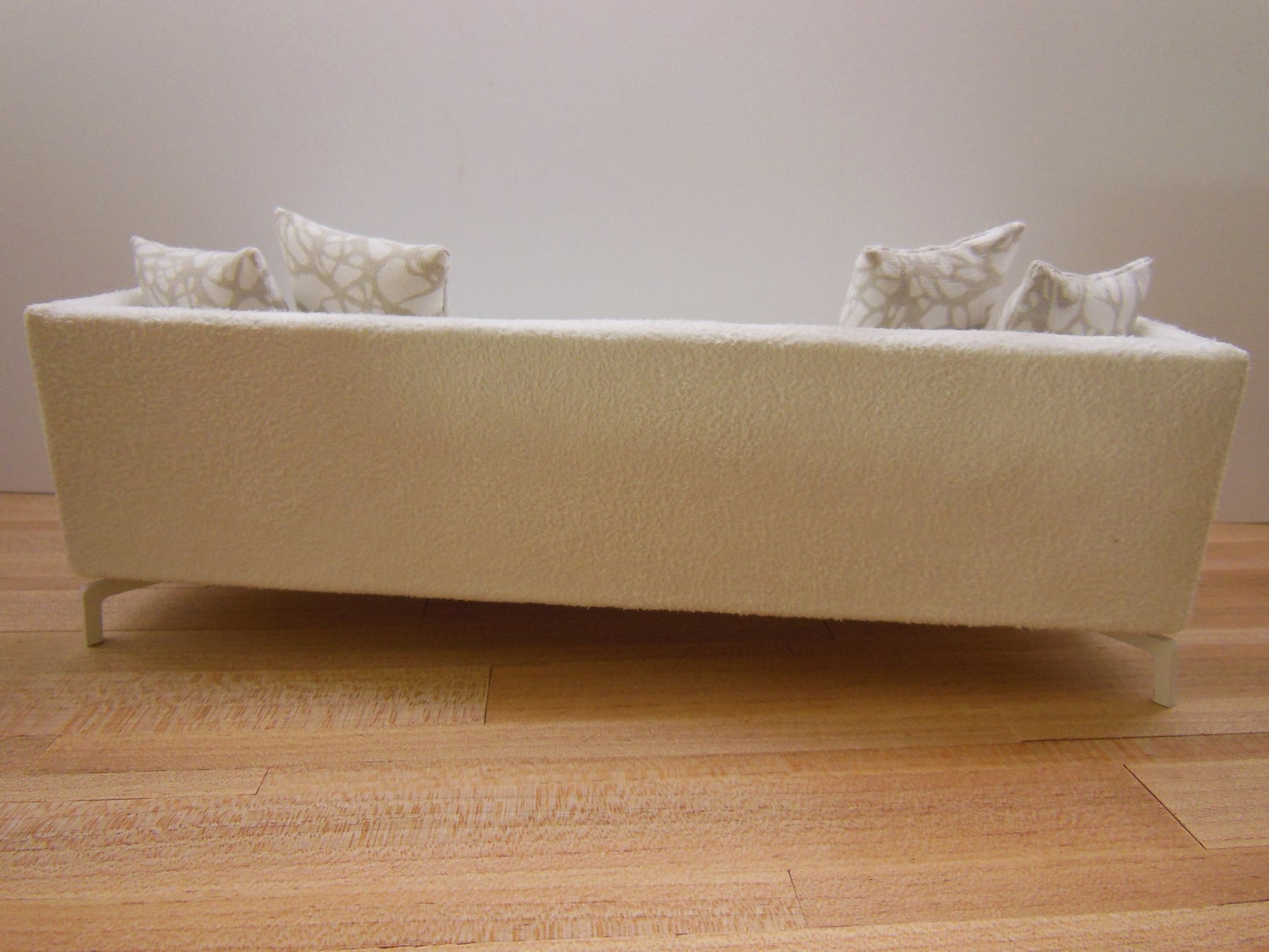 Lusso Couch in White Micro Suede