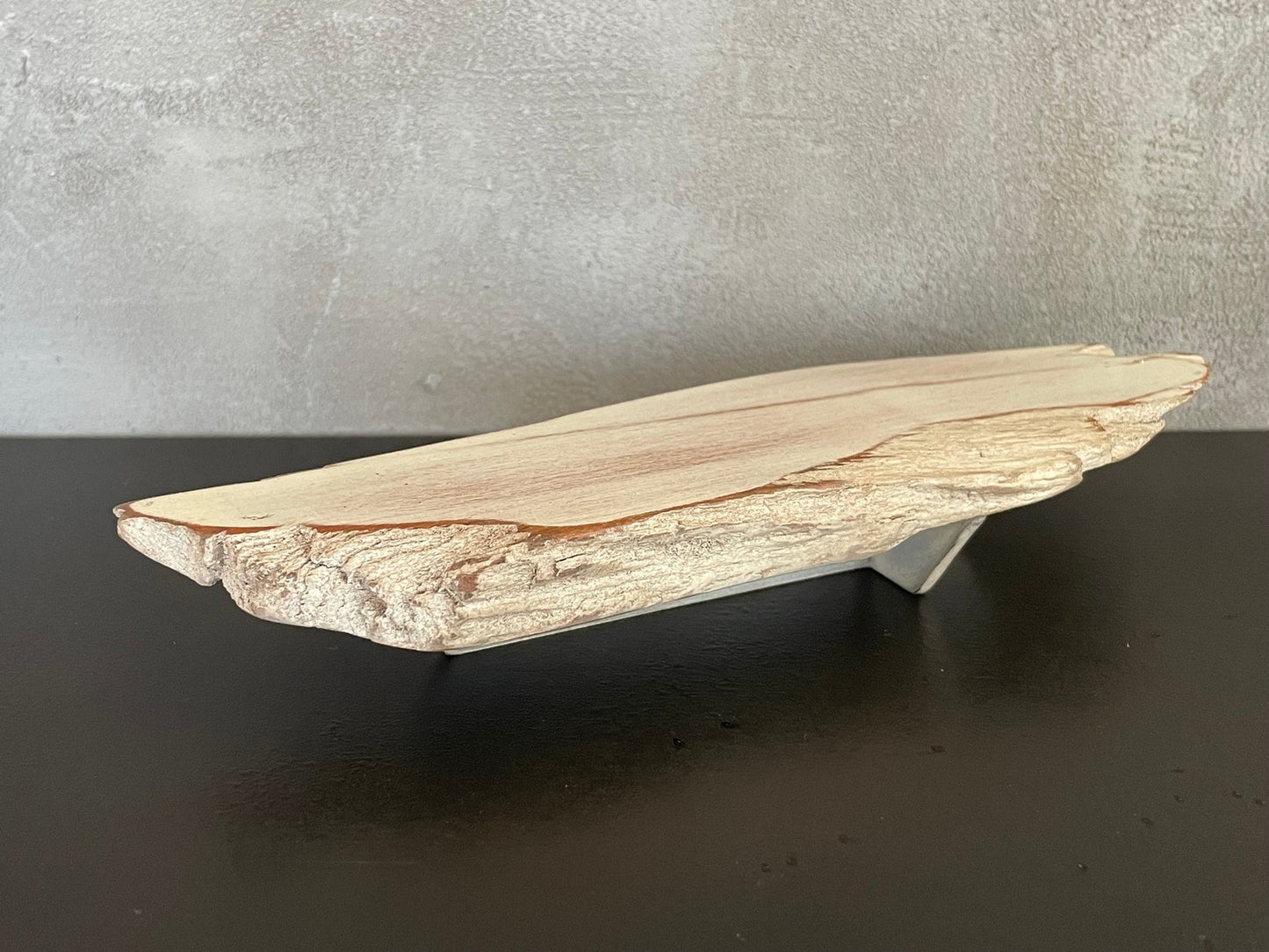 White Wash Driftwood Coffee Table with Cross Base
