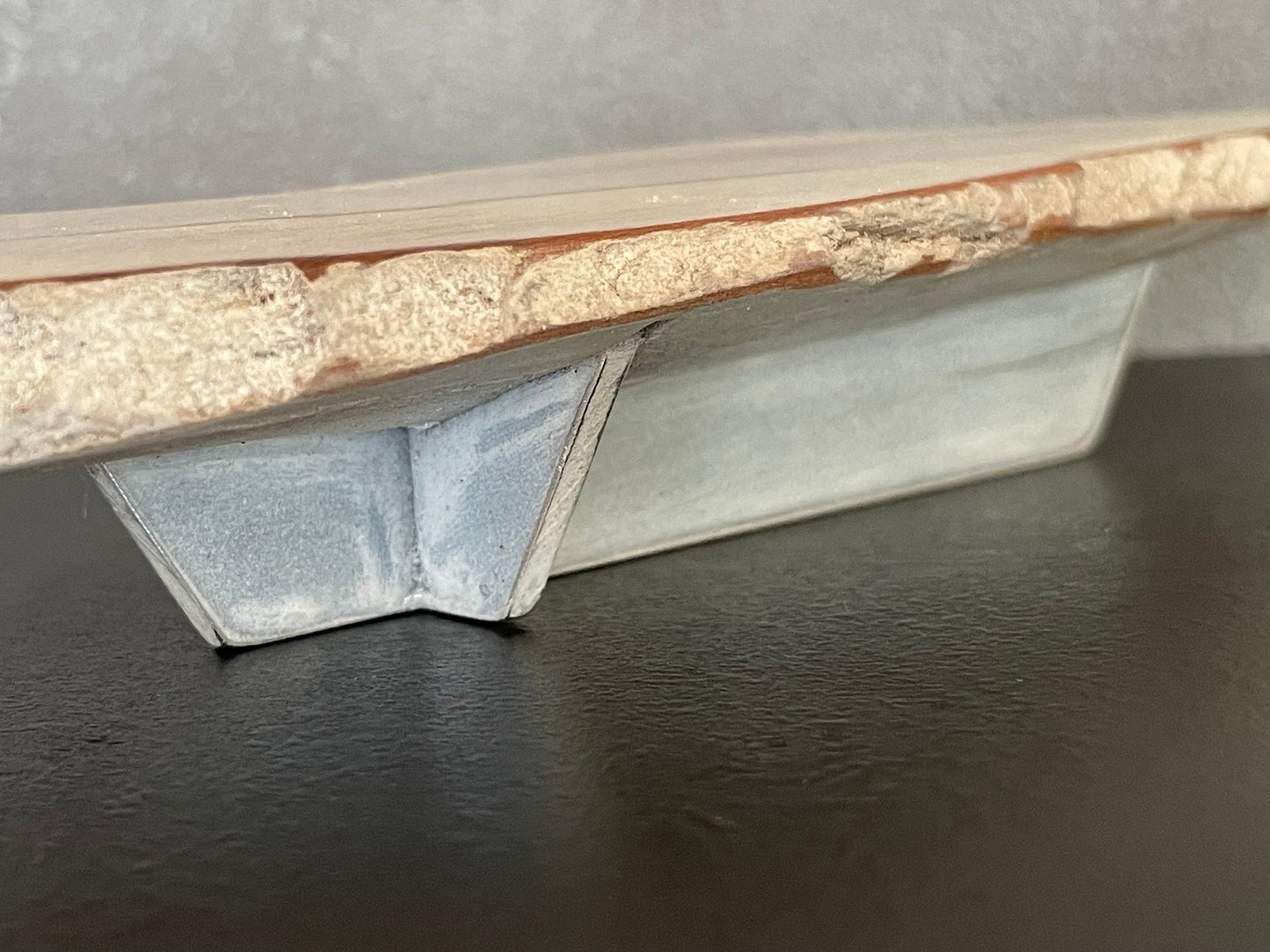 White Wash Driftwood Coffee Table with Cross Base