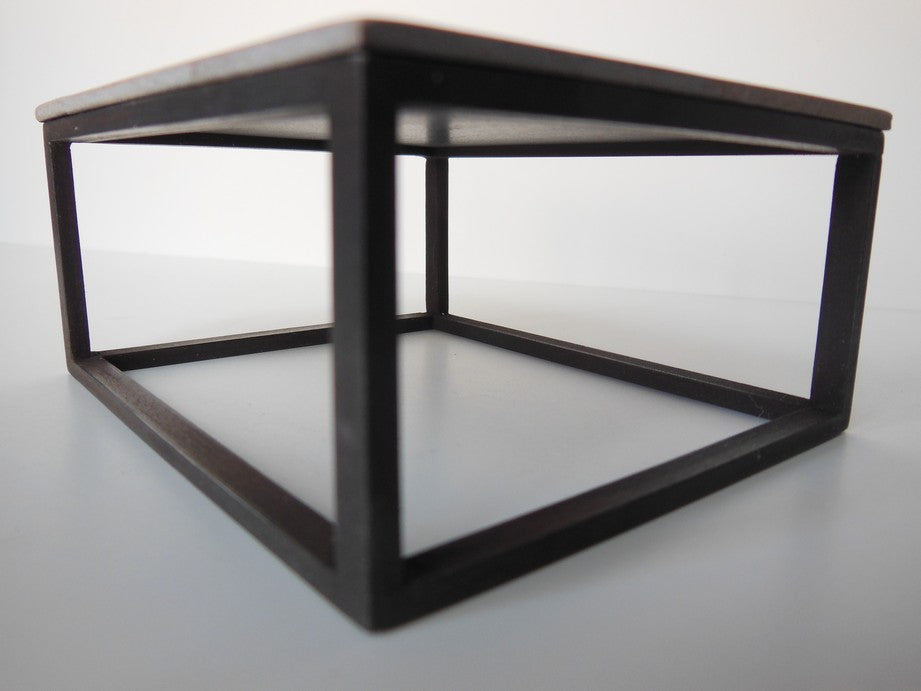 Parsons Coffee Table with White Wash Top and Black Base