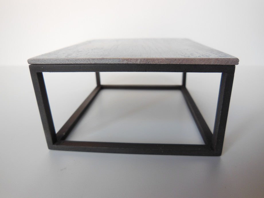 Parsons Coffee Table with White Wash Top and Black Base