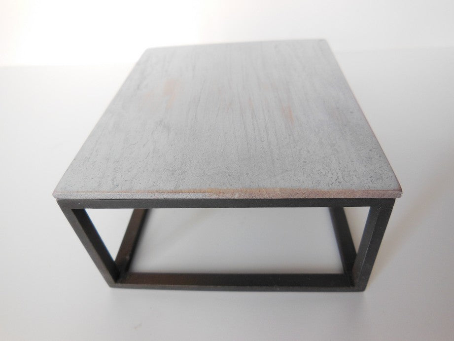 Parsons Coffee Table with White Wash Top and Black Base