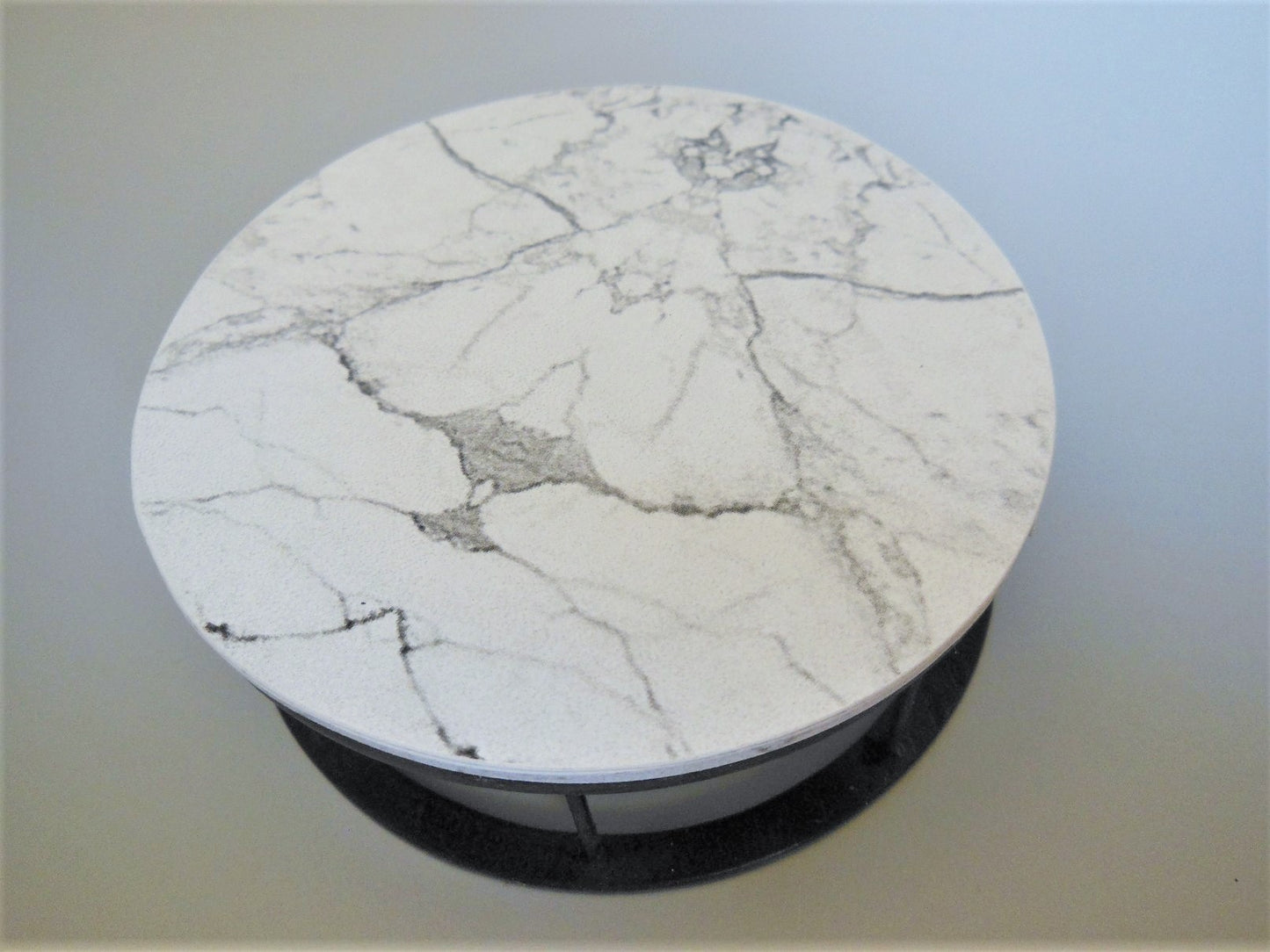 Marble Spoke Drum Table Marble/Black